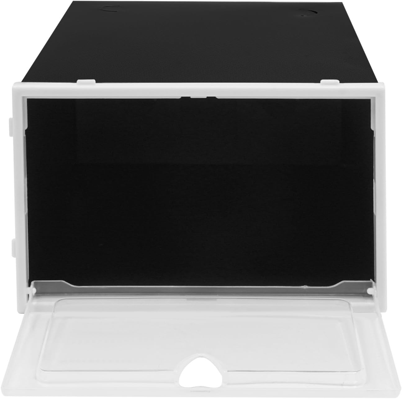 24 Pack Shoe Boxes Stackable Shoe Boxes Clear Flip Lid Shoe Boxes Boot Storage Organizer for Homes, Cloakrooms, and More for Storing Flats, Slippers, Casual Shoes (Black)