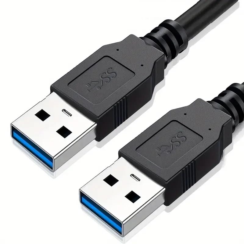 Cable USB 3.0 Super Speed, Cable USB Macho Macho, USB 3.0, Velocidad hasta 5Gbps, Apto para Ordenador, TV Box, HDD Externo, Base de Ventilación, Hub USB, Raspberry Pi,  Negro, 1.80 Metros