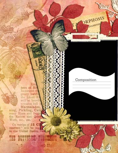 Composition: Vintage Floral Notebook, Shabby Chic Comp Book, College Ruled For Note Taking,...