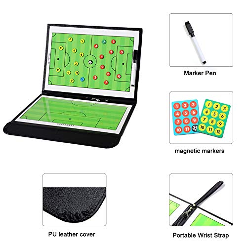 Txencex Football Coaching Board Coaches Clipboard Tactical Magnetic Board Kit,Portable Strategy Coach Board With Dry Erase, Marker Pen And Zipper Bag #TOP3