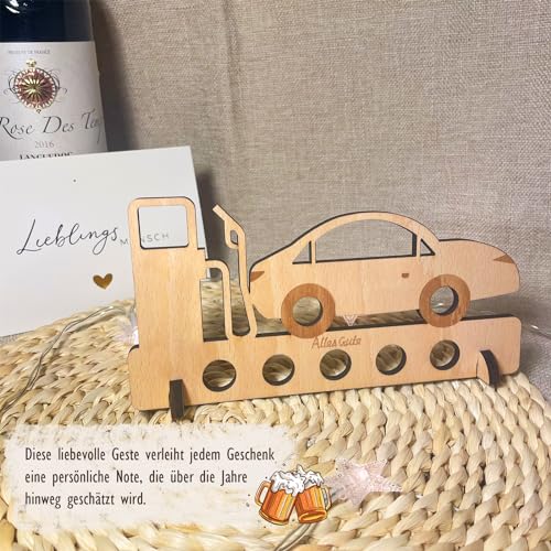Sugeru Geldgeschenke Geburtstag - deko | Geldgeschenk Reise | Geschenke aus Holz - Geschenke Geldgeschenk für Frauen und Männer | Urlaubskasse Spardose | Camping Deko (Autotankstelle)