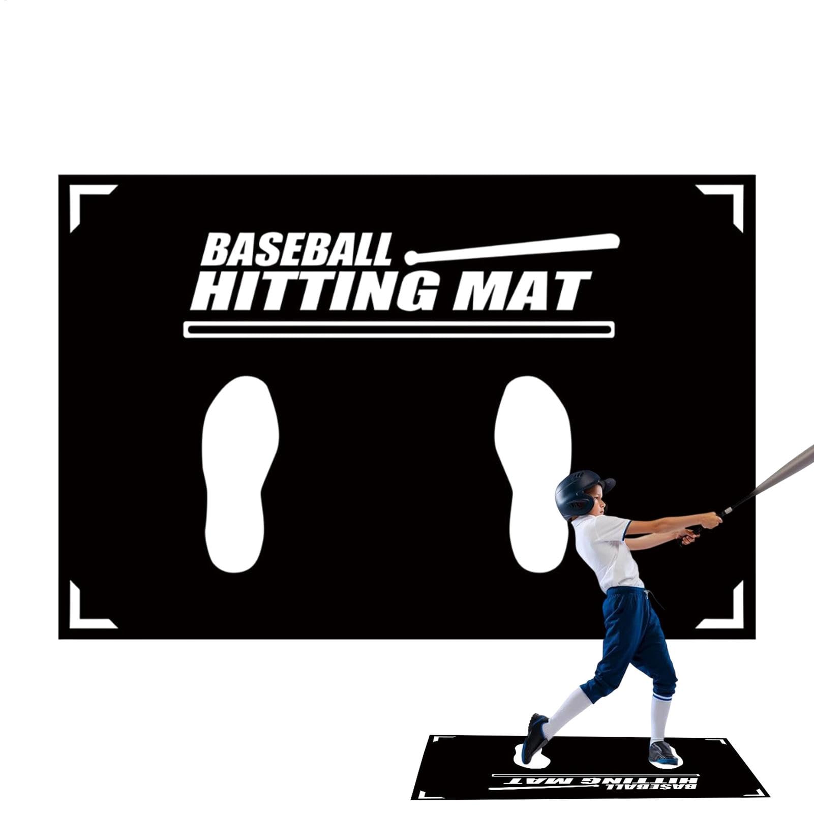 Baseball Mats for Hitting - Baseball Non-Slip Hitting Stances Mat,Outdoor Baseball Training Supplies, 90x60cm/35.43x23.62 Inch Home Plate Mat for Baseball Or Softball