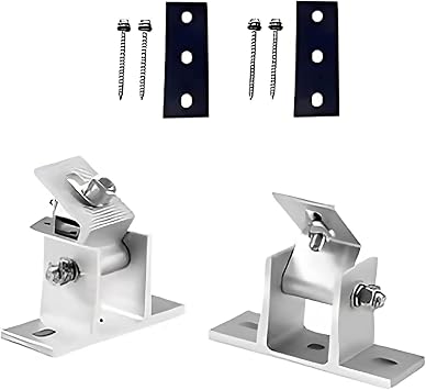 Solar Panel Bracket, Adjustable Solar Panel Mounting Brackets, Stainless Steel Solar Panel Holder End Clamp Kit, Solar Panel Stand 15-30 Adjustable Flat Roof Mount Tilt Legs NOT Included