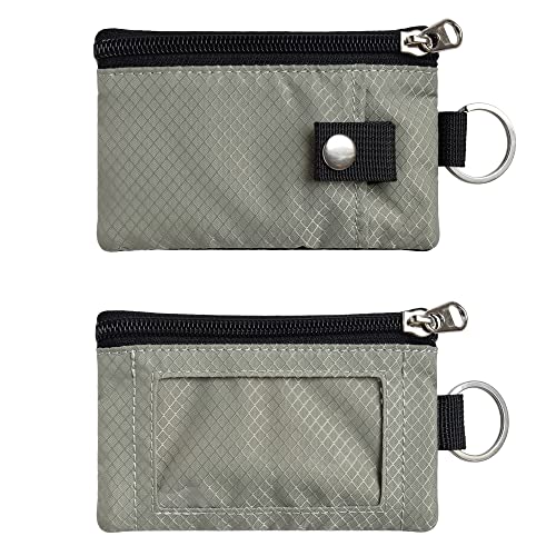 Image of CHENSPRX Minimalist RFID Blocking Small Wallet with ID Window,WaterResistant Zip Id Case Wallet with Lanyard Keychain for Cards,Cash,Travel,Women,Men