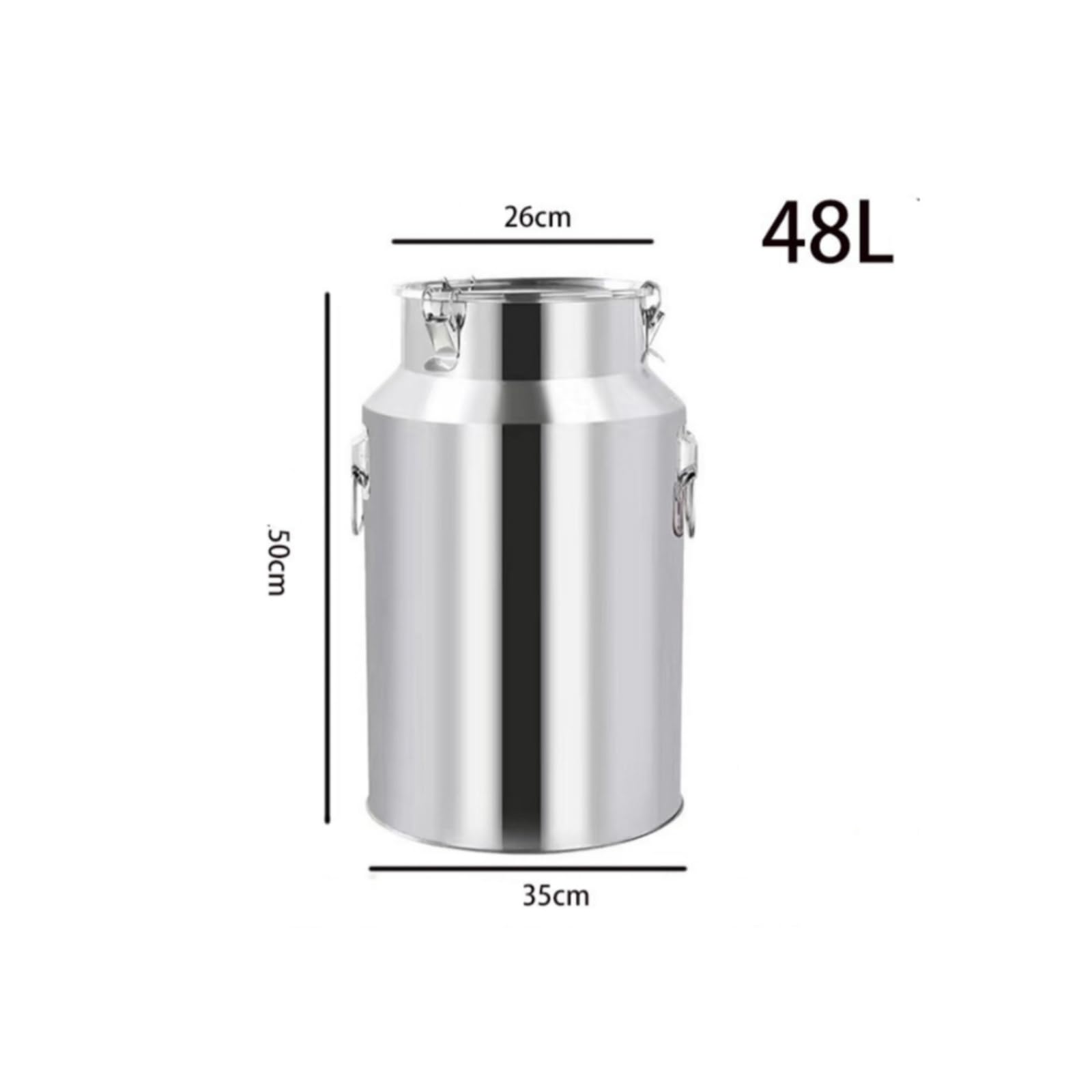 Seau Cvercle Portable | Hermétique, Robuste, Récipient, Manger, Cuisiniers, Particuliers, 48L, Fond Plat