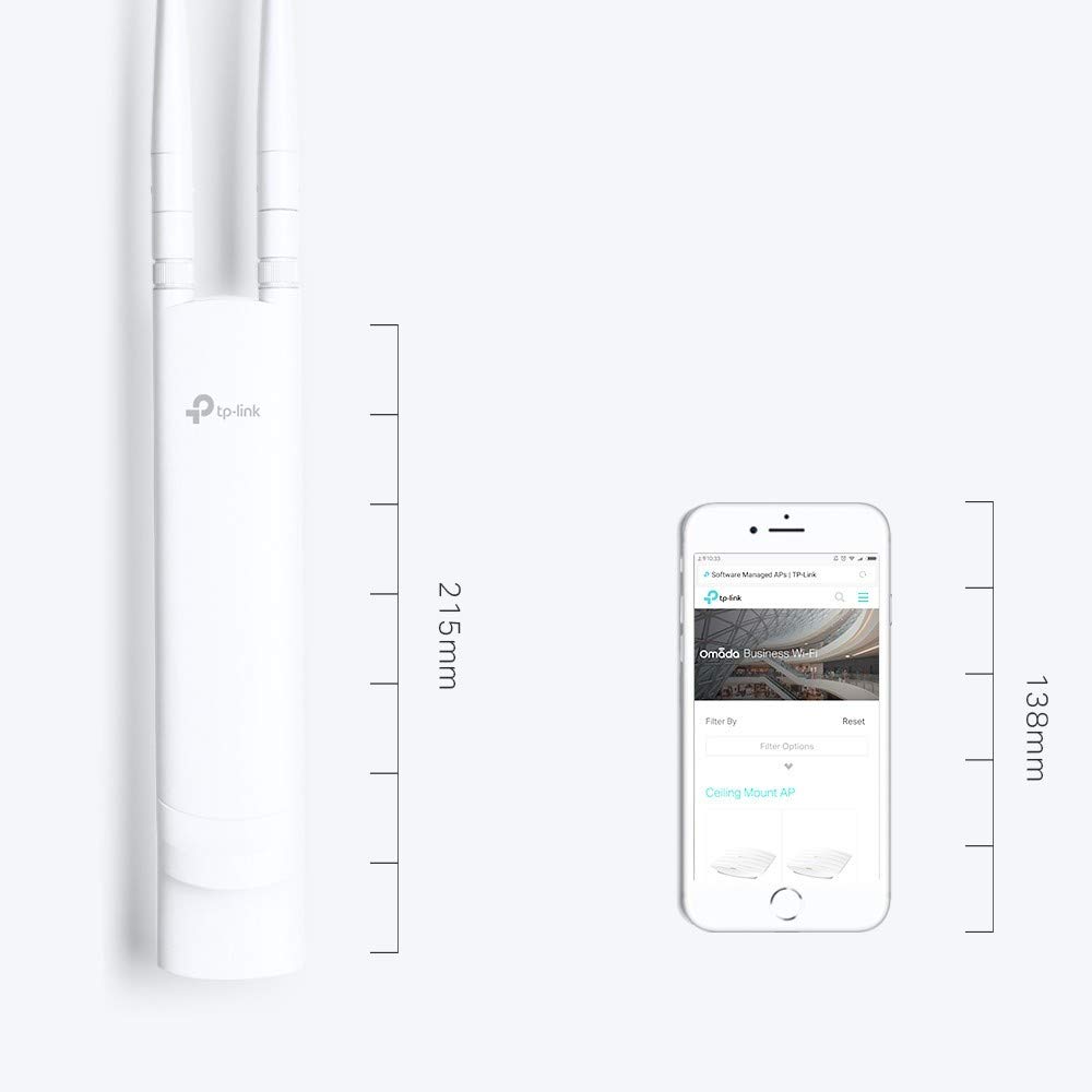 TP-Link EAP110 Outdoor Accesso Point Esterno Wi-Fi N300 MBps, 1 10/100 MBps LAN, Bianco