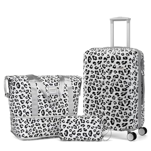 LARVENDER 3-Piece Luggage Set with Spinner Wheels