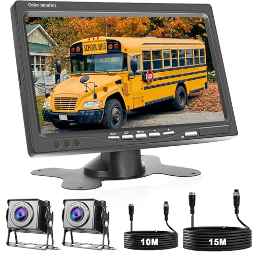 Image of HD 1080P RV Backup Camera System 7 inch Monitor with 2 Rear Side View Camera Easy Installation IP69 Waterproof Colour HD Night Vision for RV Truck Trailer Tractor