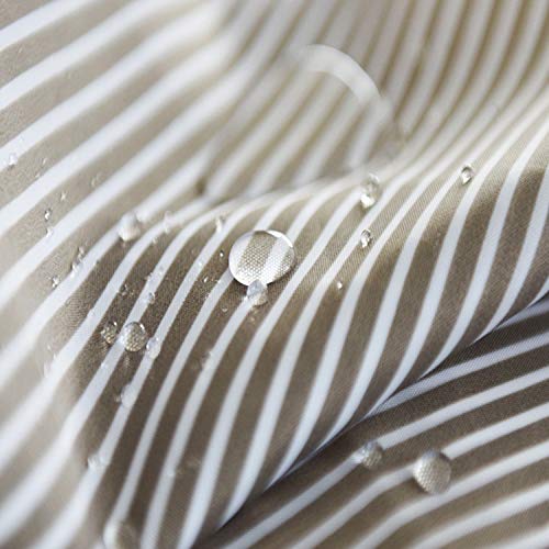 Rideau de douche beige haut de gamme en tissu imperméable texturé - 6