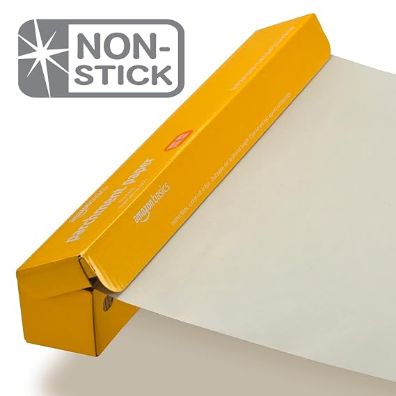 Amazon Basics Non-Stick Parchment Paper for Baking, Cooking, Oven Safe, 15 inches, 90 Sq Ft Roll, 1 Pack