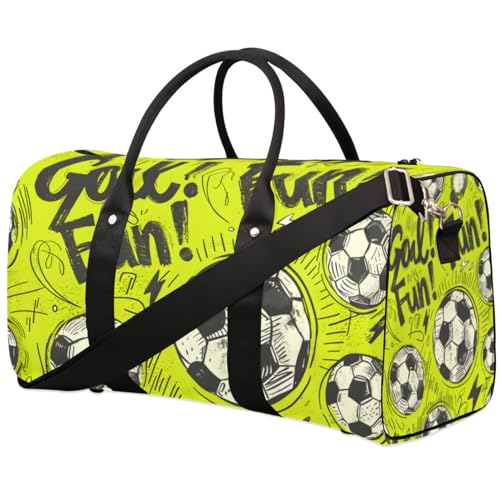 Soccer Ball Fans Travel Duffel bag for Men Women Weekender Overnight Bag Gym Bag Carry On Luggage Bags for Yoga Workout Sports