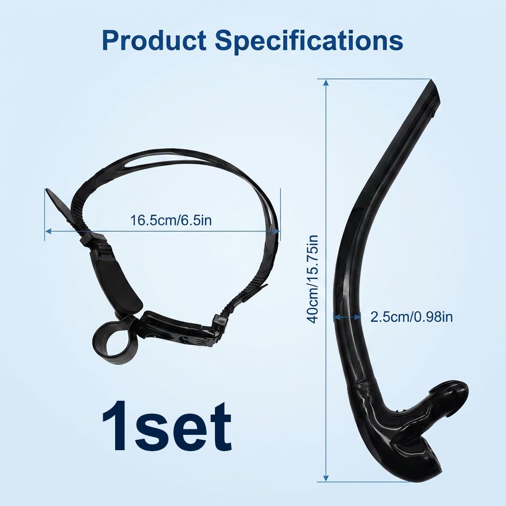 Tuba da nuoto frontale professionale per adulti, punta in silicone morbido con valvola di spurgo a senso unico, ideale per l'allenamento di triathlon e nuoto, cinghia regolabile e confortevole