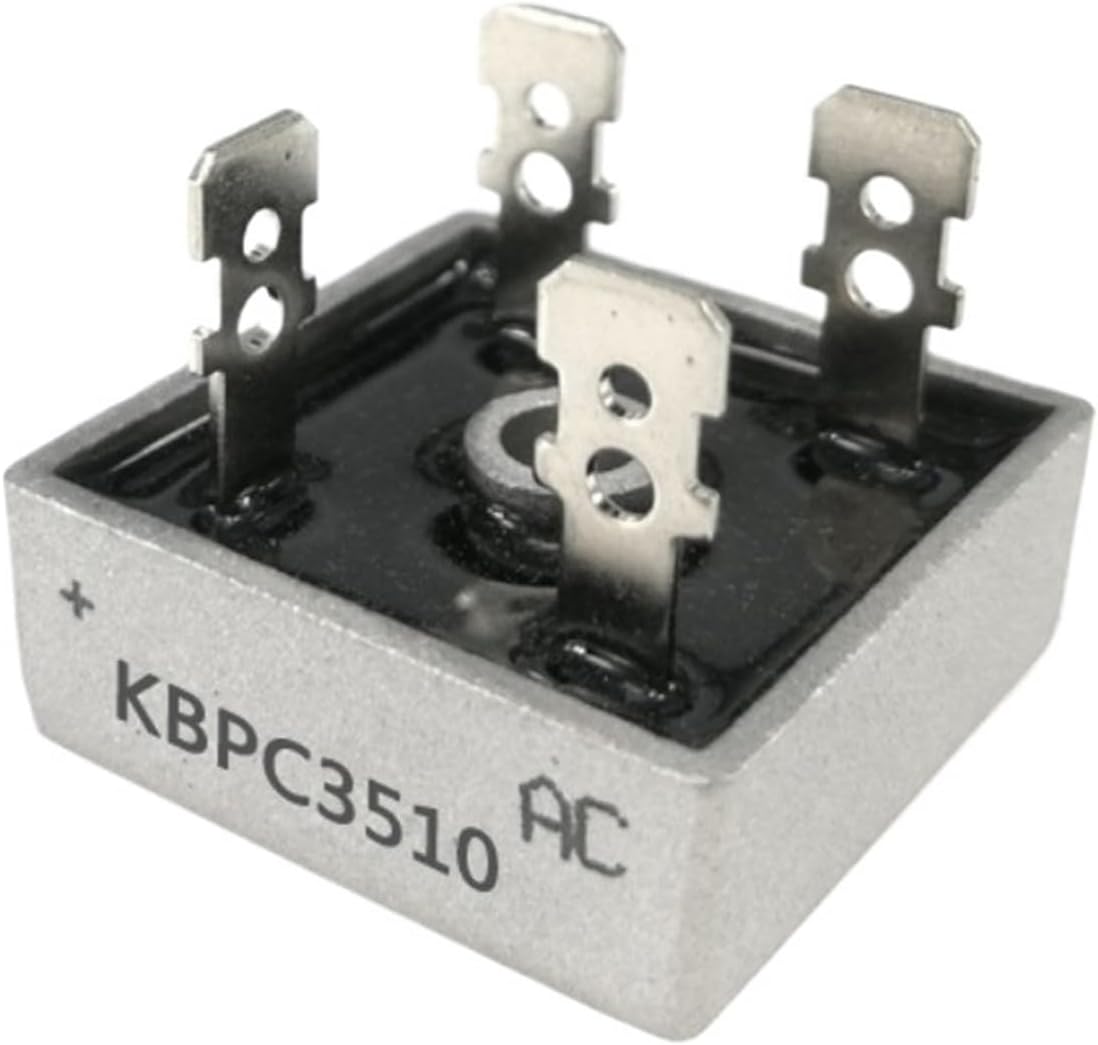 1 Piece KBPC3510 Single-Phase Rectifier Bridge KBPC Square Bridge Rectifier Bridge Stack 35A 1000V for Charger Full Current(3510 with Radiator)
