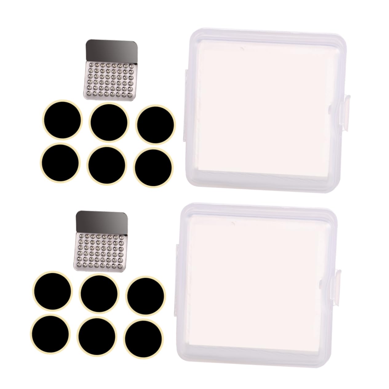 YARNOW 2Sets Tire Repair Kit with Tire Rasp Tool Durable Patches and Portable Storage Box for Easy Bike Tire Fixing at Home The Go