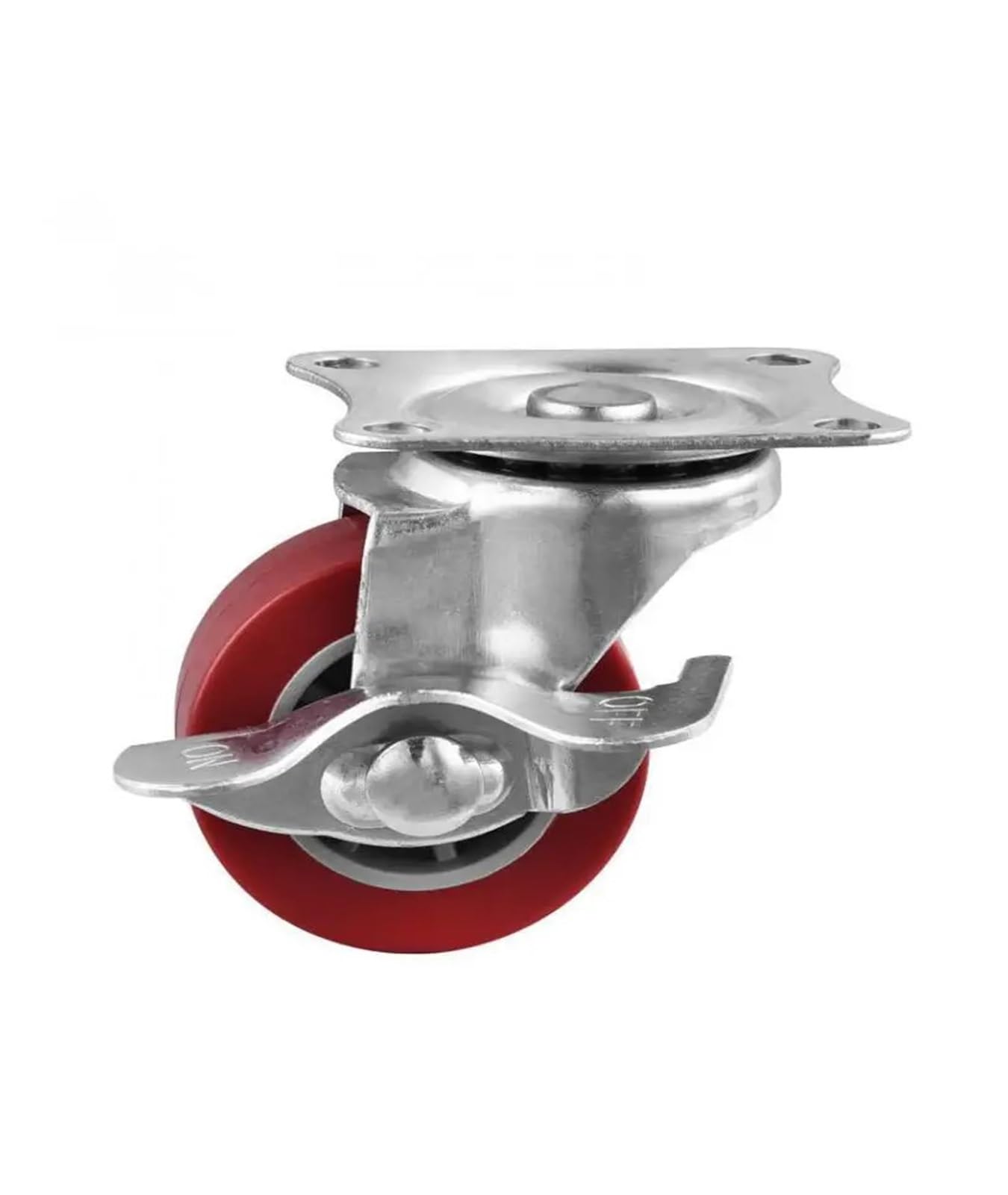 MXXDMOPD 4pcs/Batch casters Customized 1.5 inch Maroon PU Brake Wheel Diameter 40 Polyurethane Height Male