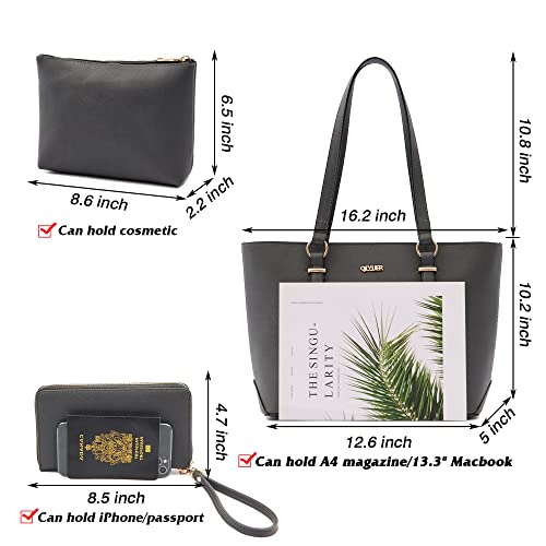 Image of Purses And Wallets Set For Women Work Tote Satchel Handbags Shoulder Bag Top Handle Totes Purse With Matching Wallet