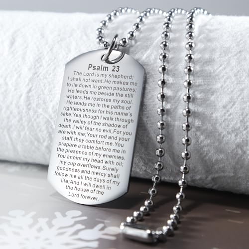Christian Scripture Religious Dog Tag Necklace,Catholic Bible Verse Baptism Confirmation Sacrament Gifts3