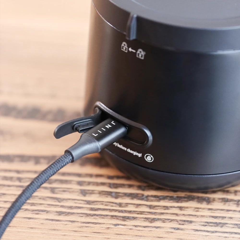 LIINI® 4.0 PRO Flaschenwärmer mit Akku, 75W, schwarz – IP66 staub- & strahlwassergeschützt, 4 Stufen 37/40/45/50°C, Akku 15.000 mAh, unterwegs & zuhause, USB-C Alu-Kabel 150 cm, BPA-frei, CE/RoHS