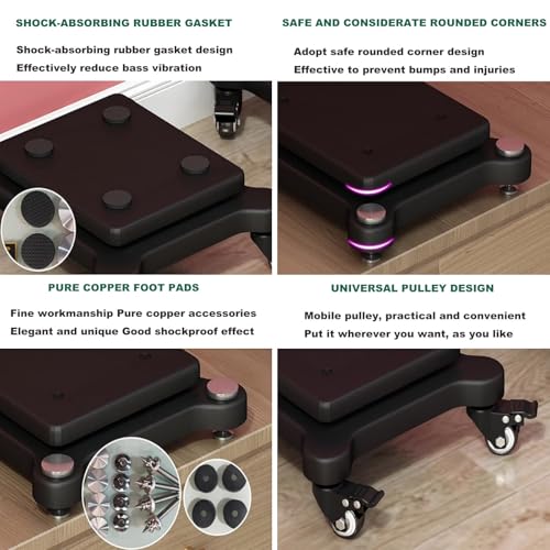 Studio sans vibration grâce au support d'isolation pour caisson de basses et pieds stabilisateurs - 7