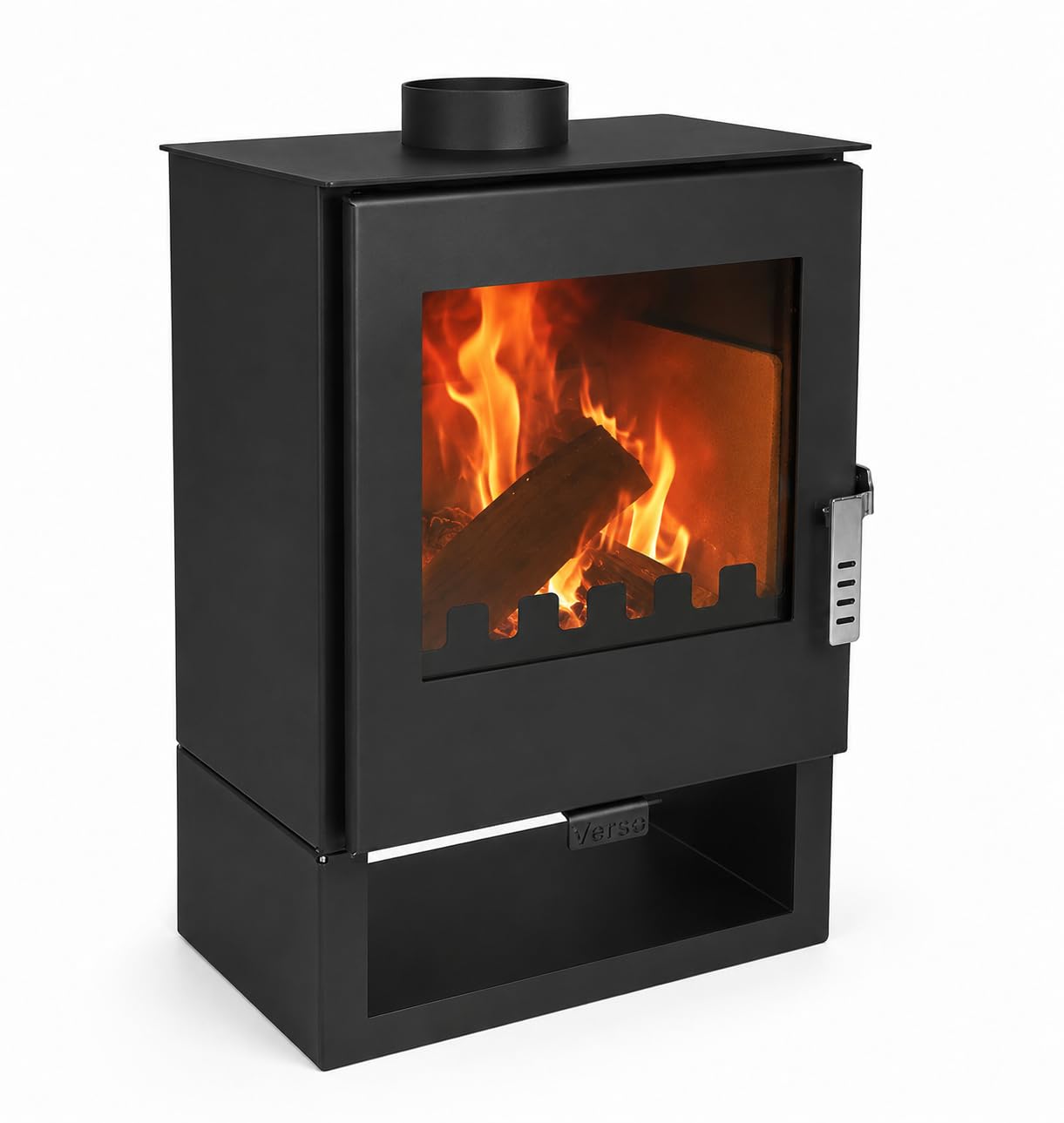 Holzofen VERSO 3 – 5 kW Kaminofen freistehend mit Sichtfenster, EEK A+, BImSchV Stufe 2, EcoDesign 2022, Moderner Holz Kamin Ofen