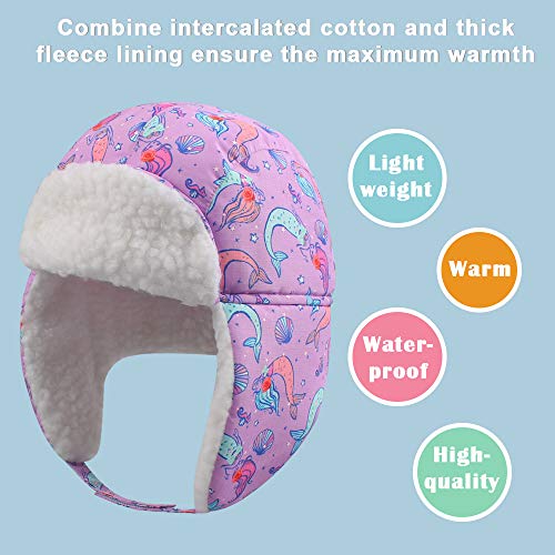 Image of BAVST Winter Trapper Hat for Boys Girls Waterproof Warm Baby Toddler Ushanka Fleece Beanie Hats for 6M-6T