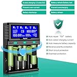9V 18650 Rechargeable Battery Charger, Universal Battery Charger for 18650 AA AAA C D 9V 26650, Household Li-ion Nimh…