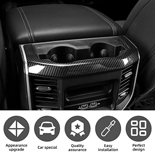 Panel de moldura portavasos trasero fibra carbono Dodge Ram miniatura 3