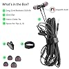 Extra Long Earbuds for TV & PC, with 12FT Spring Coiled Extension Cable, Volume Control & Mic, In-ear Wired Headphones for 3.5mm Audio Output Devices, ChanGeek CGS06 #5