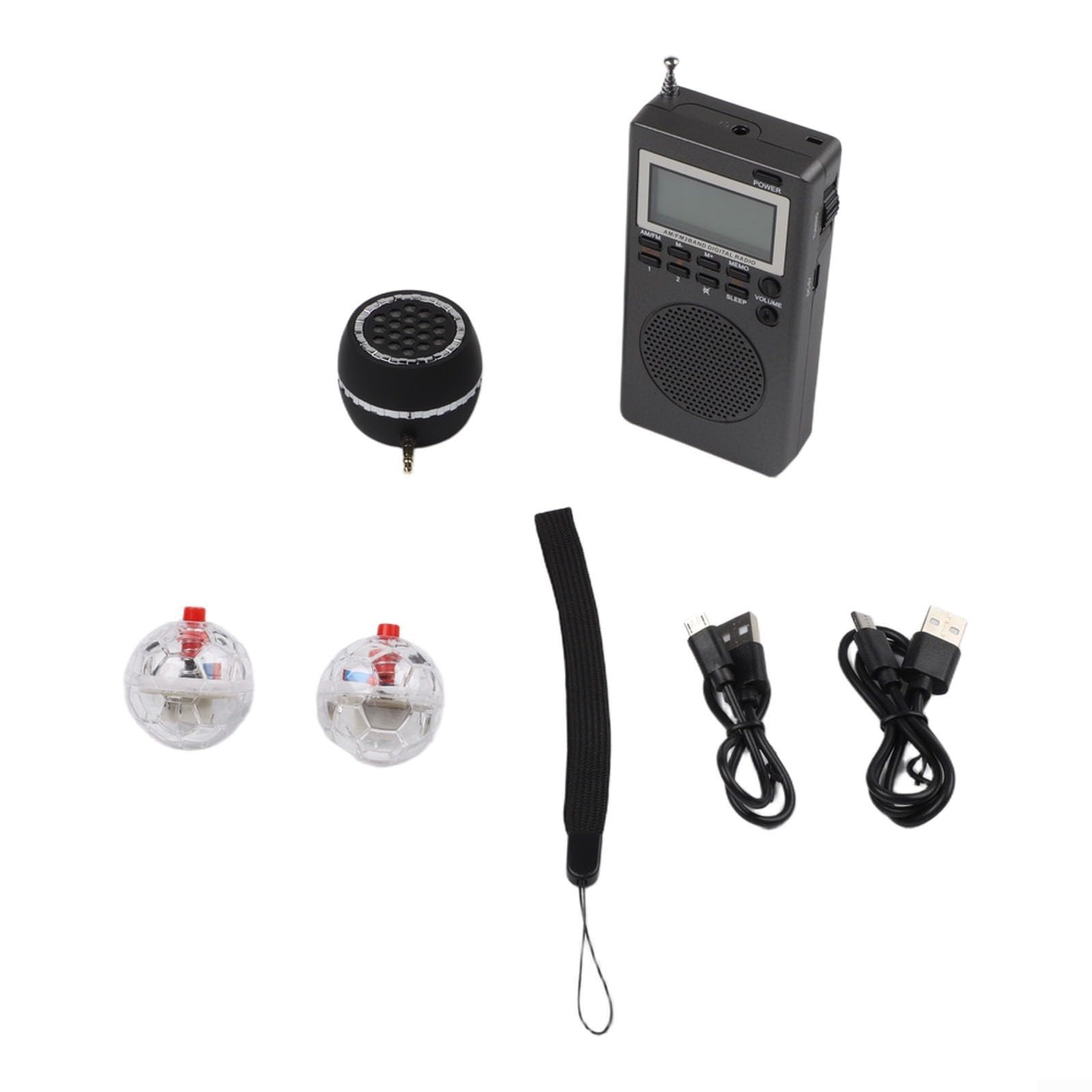 Paranormal Jagd Kit mit Radio LED Kugeln, für Spirit Box Set für Geisterjagd, Tragbares Gerät mit Lautsprecher hoher(4PC)