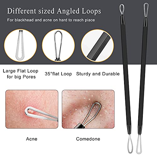 Boxoyx Pimple Popper Tool Kit - 6Pcs Blackhead Remover Comedone Extractor Tool Kit With Metal Case For Quick And Easy Removal Of Pimples, Blackheads, Zit Removing, Forehead, Facial And Nose (Black) #TOP2