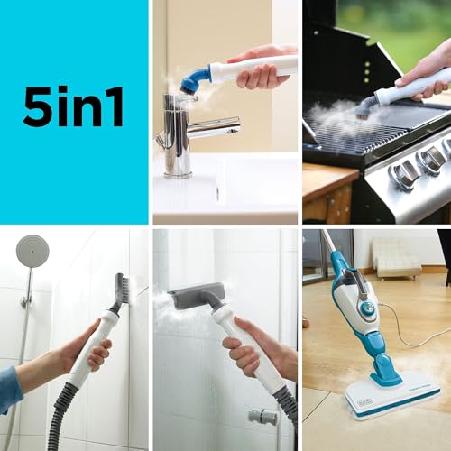 Image of BLACK+DECKER Steam Mop and Portable Steamer, 5-in-1, Corded (HSMC1321)