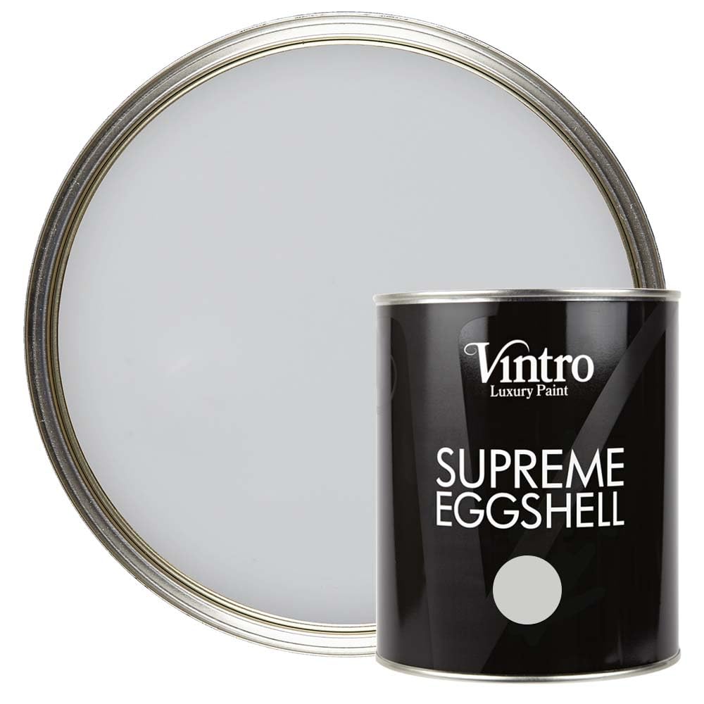 Vintro Paint | Light Grey Eggshell Paint | for Walls | Wood | Trim | Satin Furniture Paint | Interior & Exterior Use. 1 Litre (Bidston Grey) — image 1