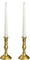 Royal Imports Castiçal cônico dourado, castiçal de metal moderno cônico, decoração de mesa central para casa ou casamento, conjunto de 2 peças, 15 cm