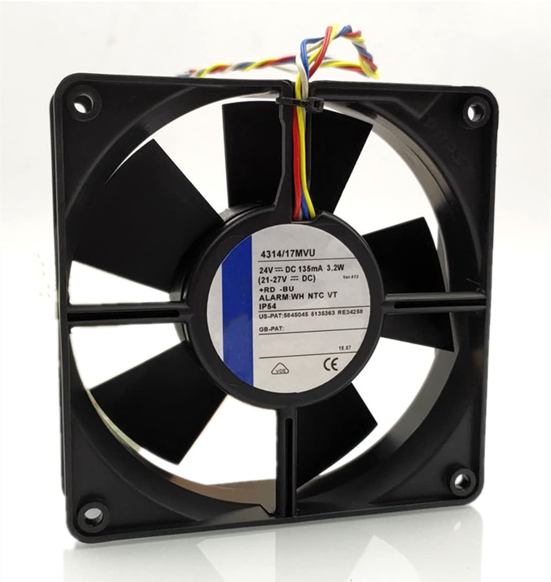 DC24V 135mA 3.2W 4314/17MVU 12032 12cm 4-Wire Inverter Cooling Fan