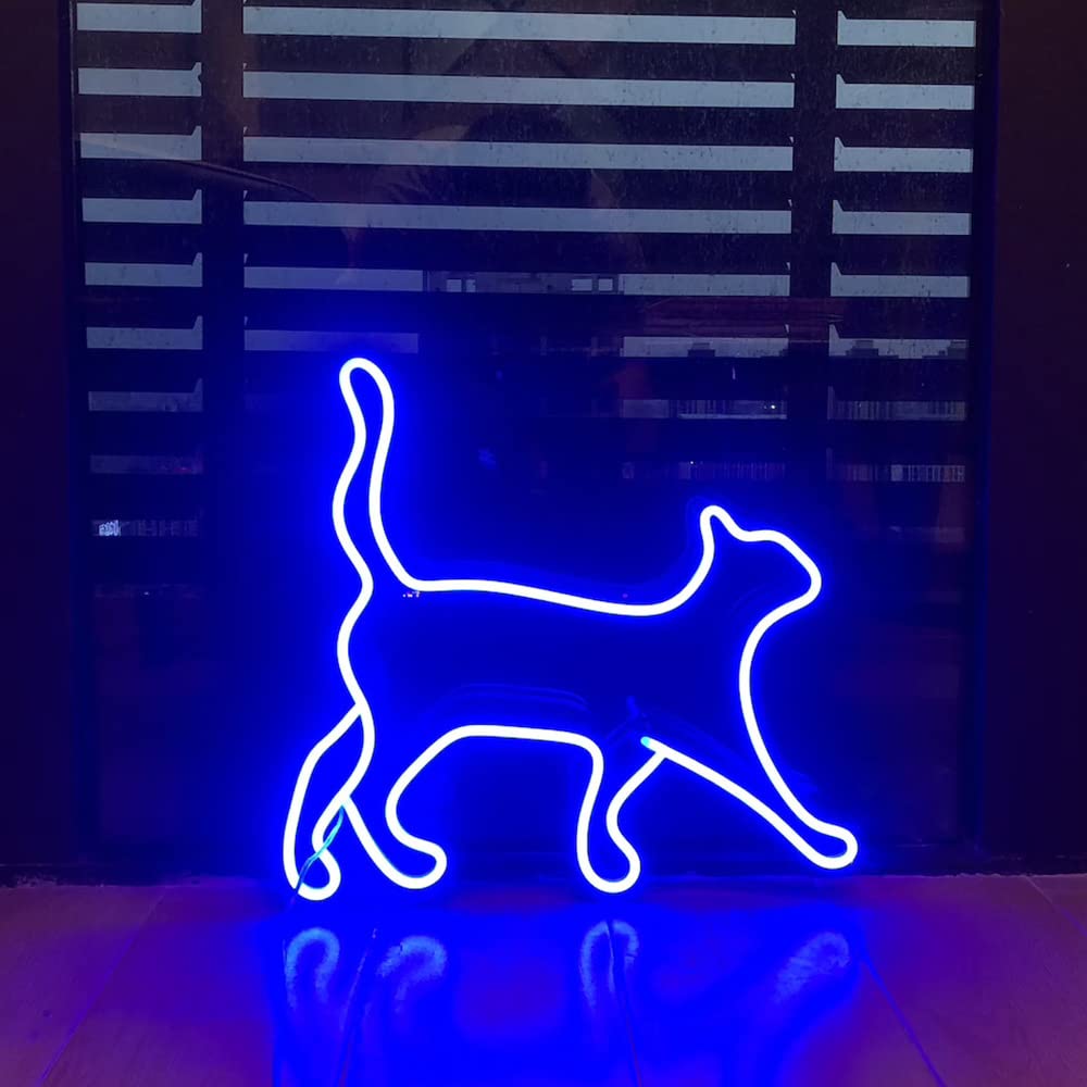 Amazon | ネオンナイトライト、ネオン猫のロゴ、アクリルネオンサイン