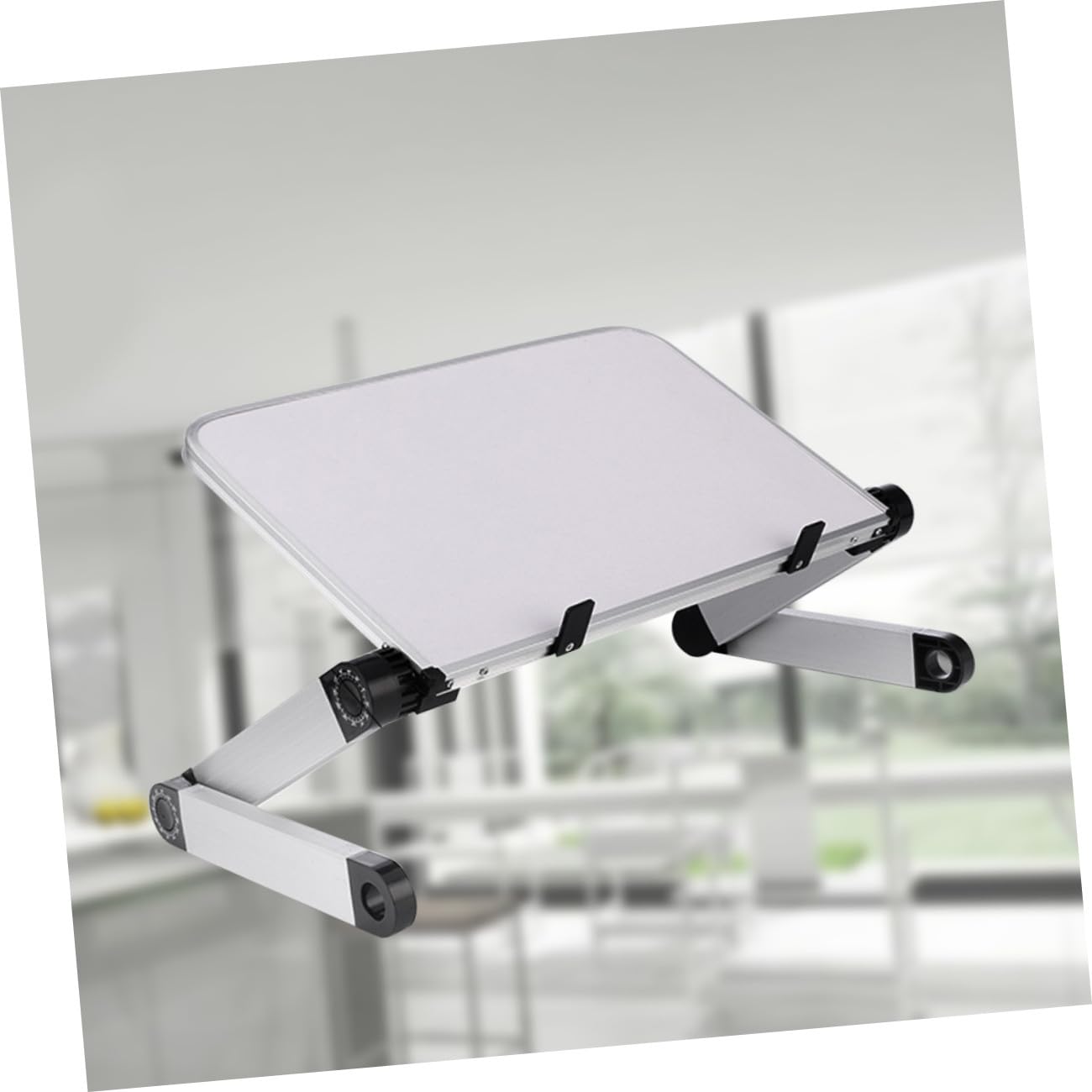 Lurrose Support pour Ordinateur Portable en Fer Réglable et Robuste Ventilation, Adapté pour Bureau, pour Ordinateur Portable et Tablette Blanc