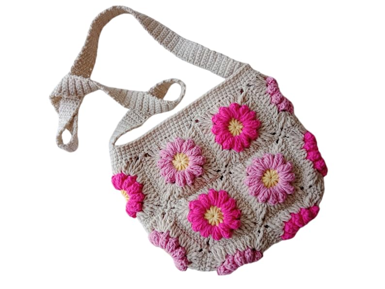 Handmade Crochet Daisy Crossbody Bag for Girls, Kids, Teenagers - Floral Shoulder Phone Bag, Cute Mini Purse Gift-image-18
