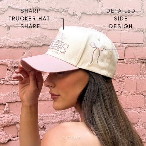 Image of Vintage Fashion Trucker Hat | Men & Women | Trendy Cute Retro Red Caps for Country & Western | Camo Fur Cotton | Snapback