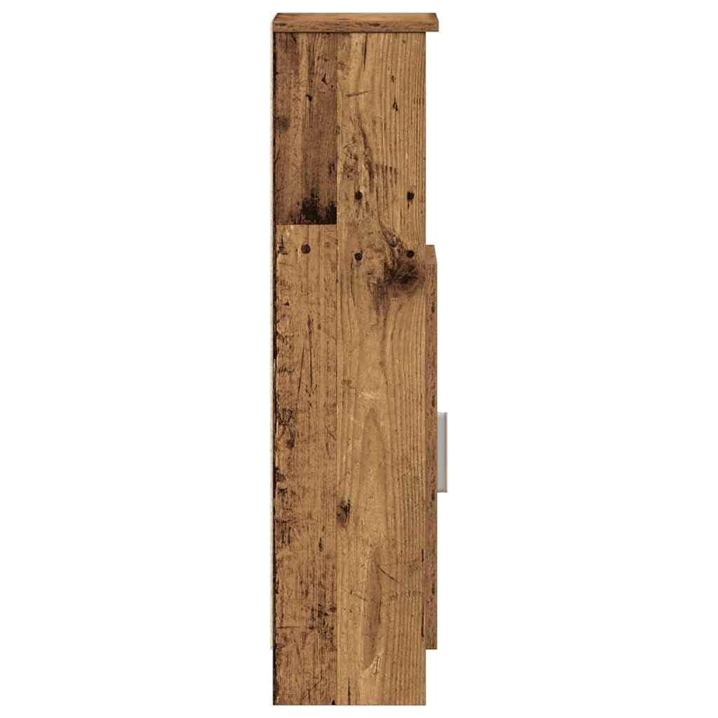 Armario de baño fácil de montar con fijación de puerta opcional como mueble de baño funcional con espacio de almacenamiento, compartimento abierto y cerrado y integrado