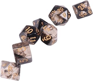 Totority 7Pcs Role Playing Dados Conjuntos De Cristal Números Brinquedos Dados Únicos Dragões Dados Jogos De Festa De Aniversário Dados De Jogo Claros Dados Poliédricos Dados Poliédricos