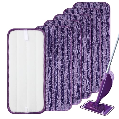 6 pièces Serpillères en Microfibre compatible avec Swiffer Wet Jet,Mop Pads Microfibres...