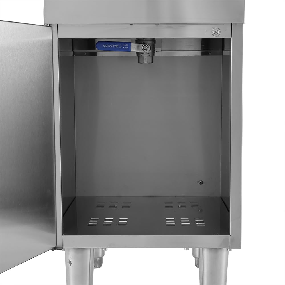 MBH - Freidora eléctrica industrial 14 litros con mueble para hostelería. Freidora profesional INOX de pie para bar y restaurante.