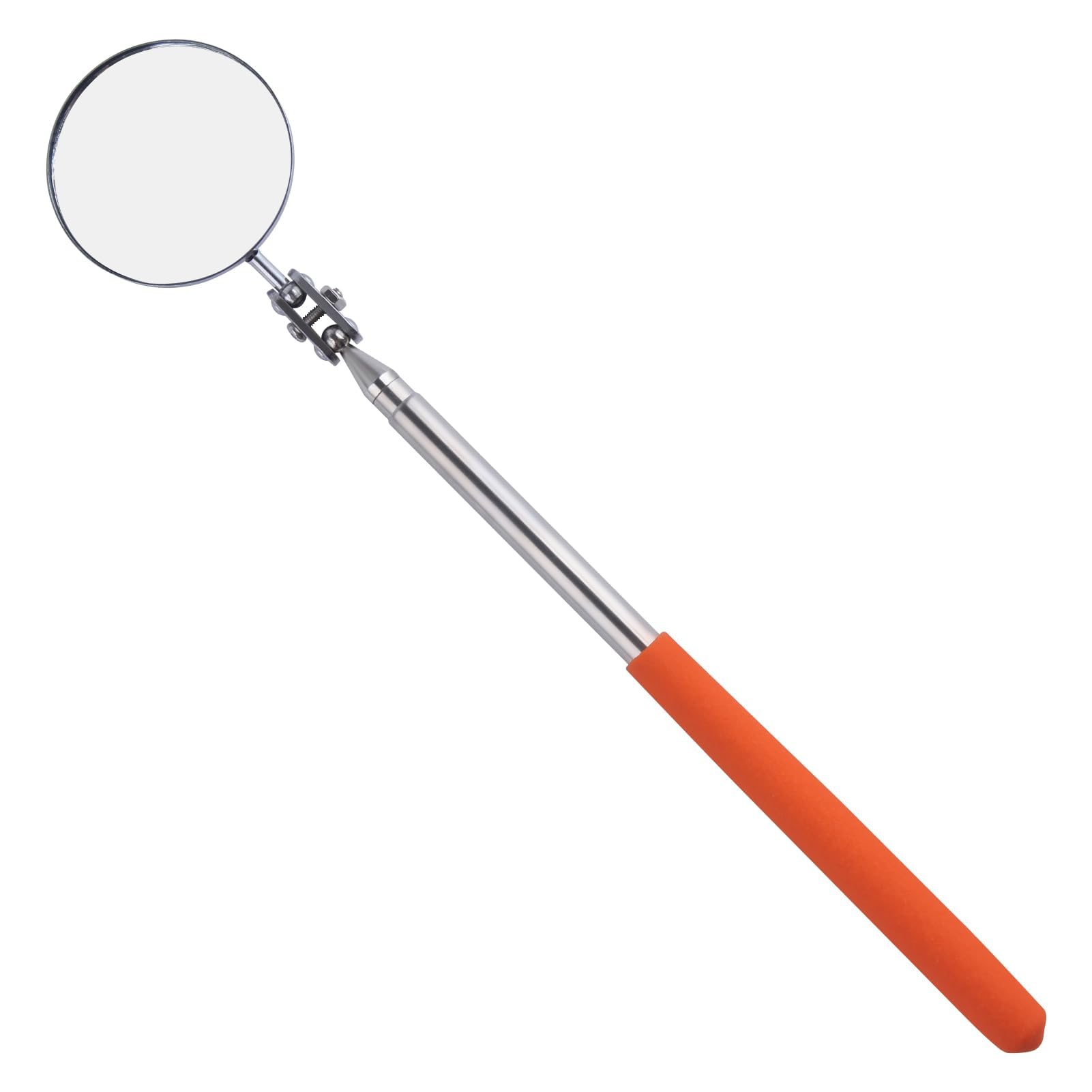SPEEDWOX Heavy Duty Telescoping Inspection Mirror 360° Inspection Mirror Telescoping Swivel Head Mechanics Mirrors Tool with Long Handle Round