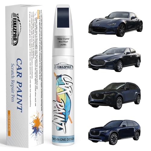 Image of 42M Deep Crystal Blue Pearl Touch Up Paint for Mazda, Exact Color Match Car Paint Scratch Repair Remover Pen Kit Quick & Easy Fix Vehicle Chips and Automotive Nicks Scuff