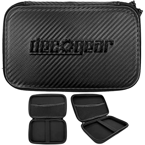 Deco Gear 7" Hard Eva Case For Tablets And Gps With Dual Zipper System - Black With Carbon Fiber Design #TOP28