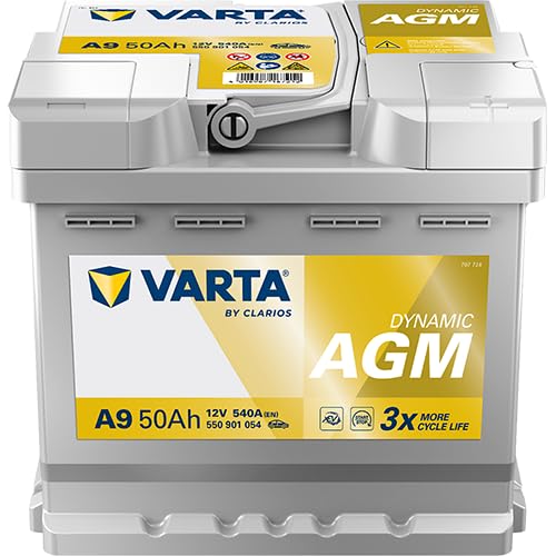 新品バッテリー VARTA Dynamic AGM 550 901 054 Amazon | ドイツ製 VARTA バッテリー 550-901-054 A9 AGM 50Ah バルタ