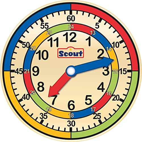 Scout Kinder Lernuhr Holz blau-rot-grün 210000002 Scout Kinder Lernuhr Holz blau-rot-grün 210000002