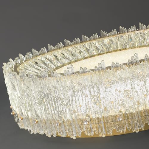 Plafonnier LED cristal doré intensité variable style nordique 40cm