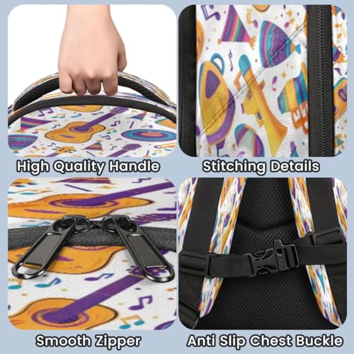 Sac à dos ordinateur portable et école au style folklore