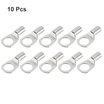 10 Pcs Wire Lugs Battery Cable Ends M10 Tinned Copper Terminals